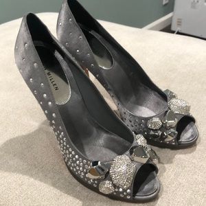 Size 38. Karen Millen Open Toe Crystal Pumps